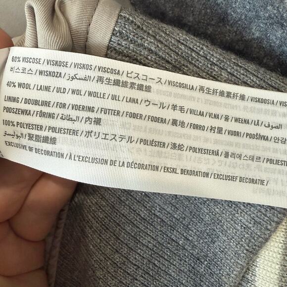 Abercrombie & Fitch Varsity Letterman Jacket XS Gray Cream Wool Blend - Picture 5 of 5